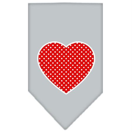 UNCONDITIONAL LOVE Red Swiss Dot Heart Screen Print Bandana Grey Large UN851578